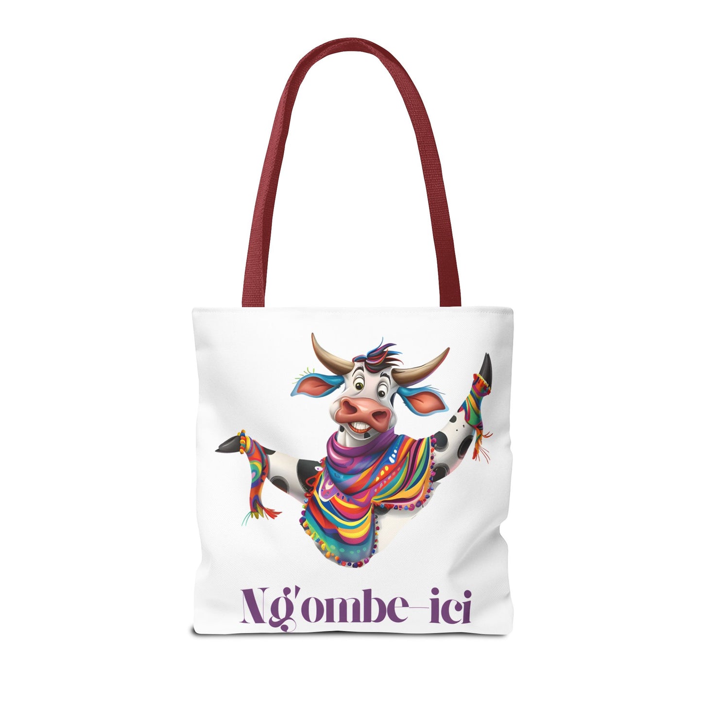 Funny Ngombe-ici Cow Tote Bag, Fun Eco-Friendly Shopping Bag, Animal Lover Gift, Festival Tote, Cute Cow Design, Mochila de Vaca