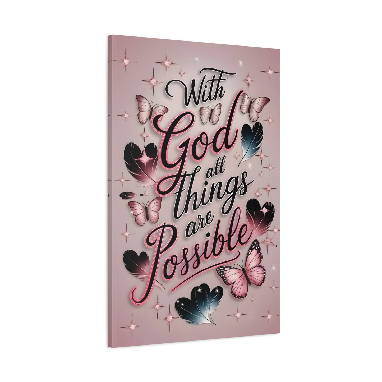 Inspirational Canvas Wall Art, Home Decor, Faith Decor, Motivational Gift, Butterfly Art, Uplifting Quote