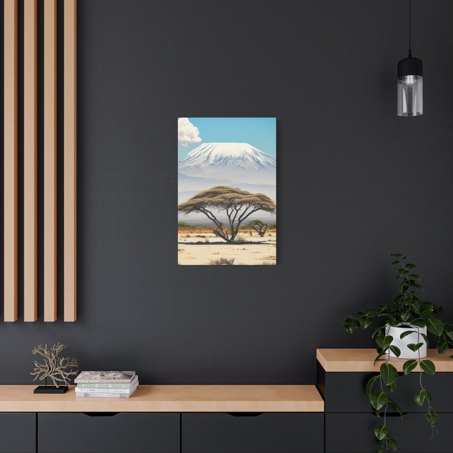 Mount Kilimanjaro Canvas Wall Art, Landscape Print, Nature Decor, Home Office Artwork, Mountain Landscape