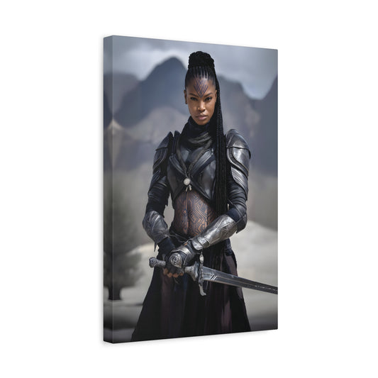 Epic Warrior Art Canvas Print, Fantasy Wall Decor, Unique Home Decor, Gift for Fans, Adventurous Art Piece, Heroic Themed Art