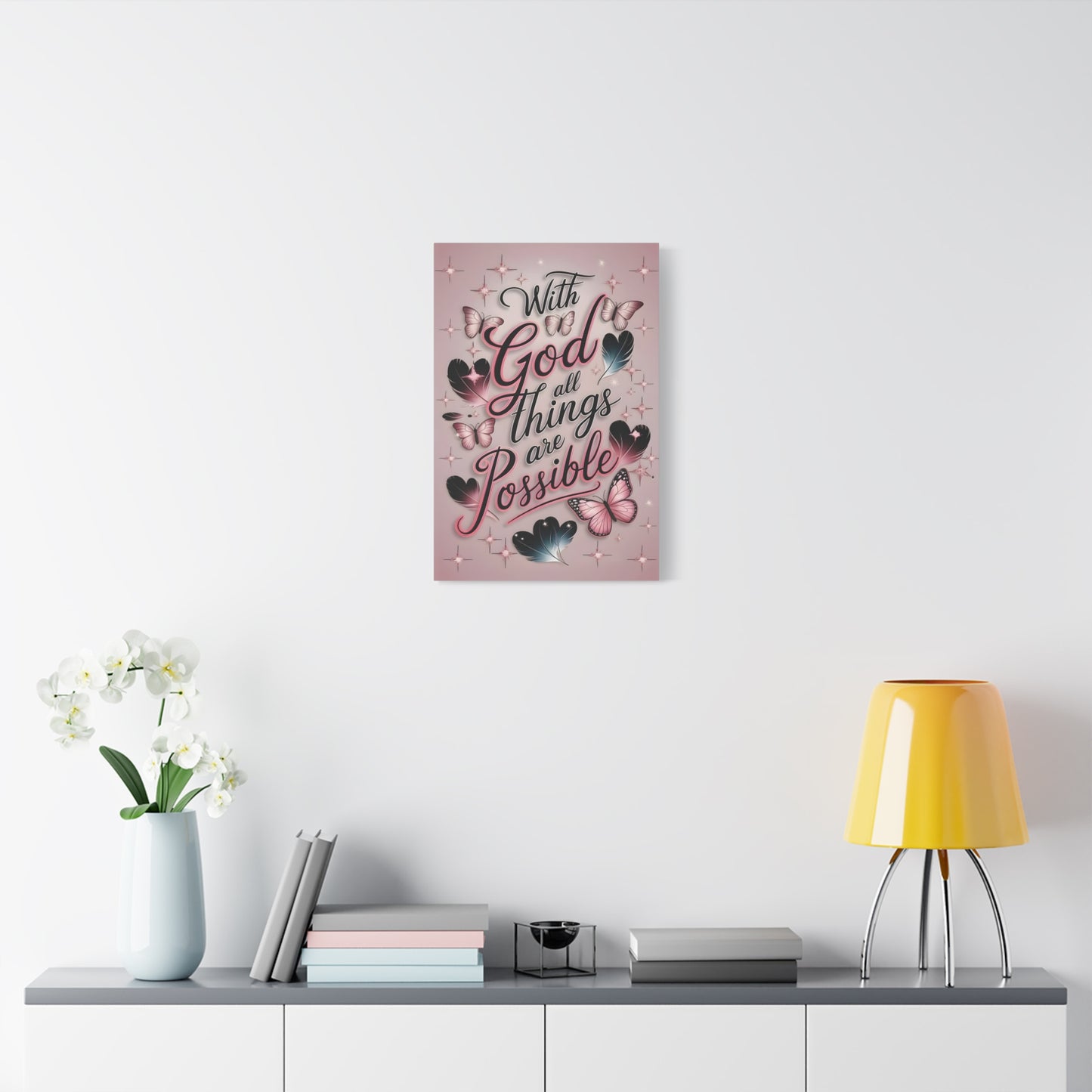 Inspirational Canvas Wall Art, Home Decor, Faith Decor, Motivational Gift, Butterfly Art, Uplifting Quote