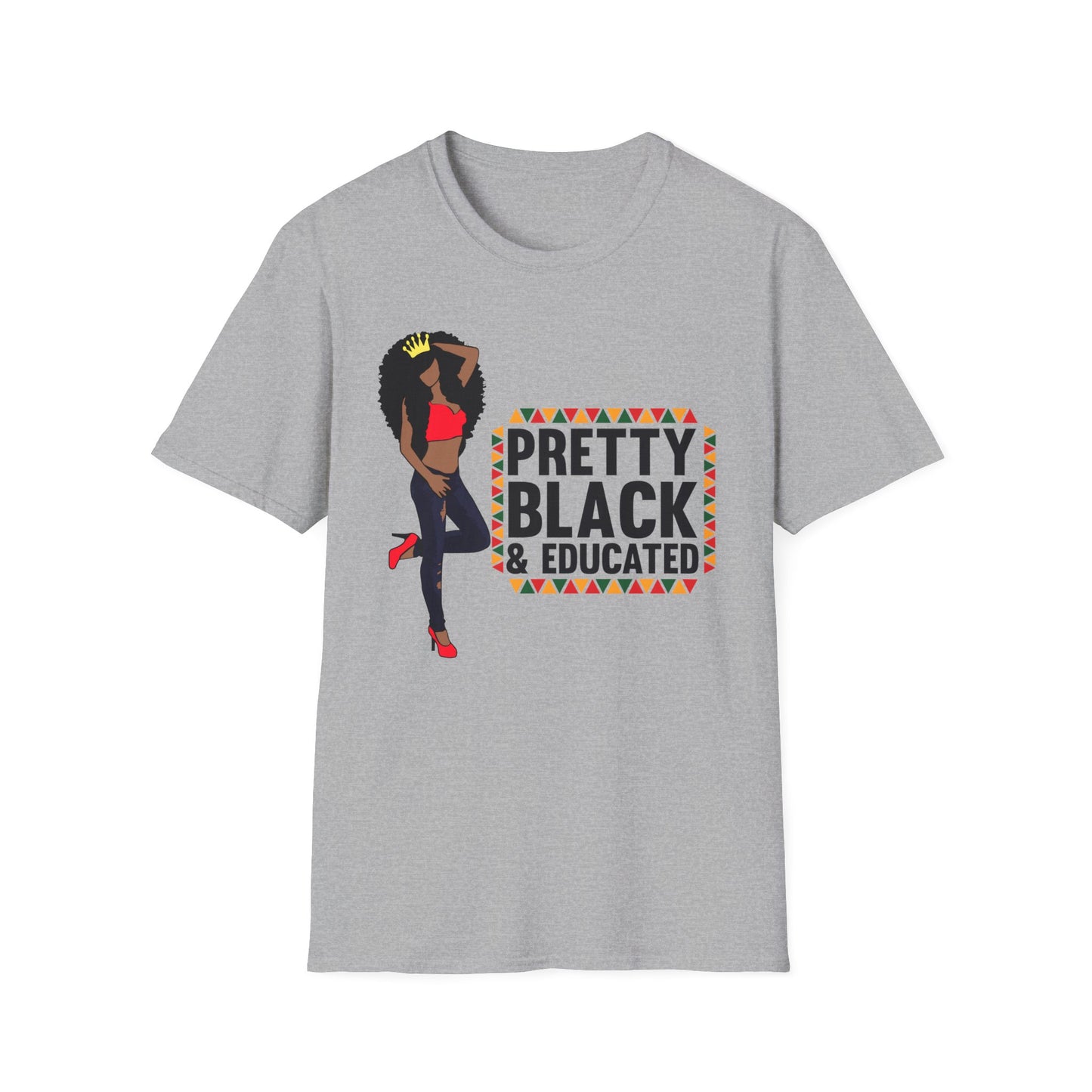 Pretty Black and Educated Black Queen Softstyle T-Shirt