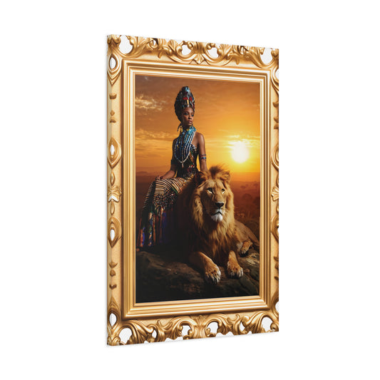 African Queen Lion Wall Art, Matte Canvas Print, Home Decor, Gallery Wall Art, Unique Gift, Boho Decor, Majestic Artwork