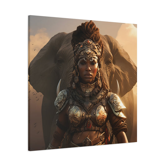 Adventurous Spirit Canvas Wall Art – Powerful Afrocentric Wall Decor, Ethnic Warrior Artwork, Home Decor, Unique Gift, Modern Art Piece, Living Room Decor