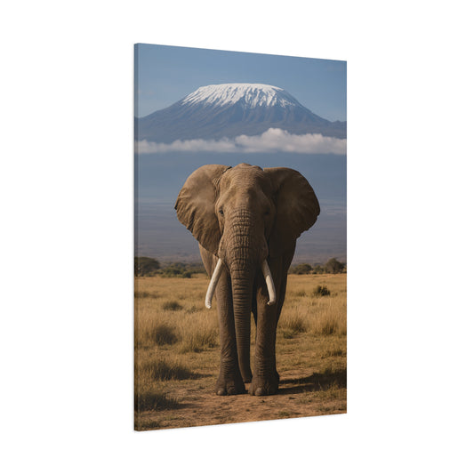 Stretched Canvas Art featuring Majestic Elephant and Kilimanjaro, Wildlife Decor, Nature Lover's Gift, Animal Wall Art, Home Decor, Nature Lovers