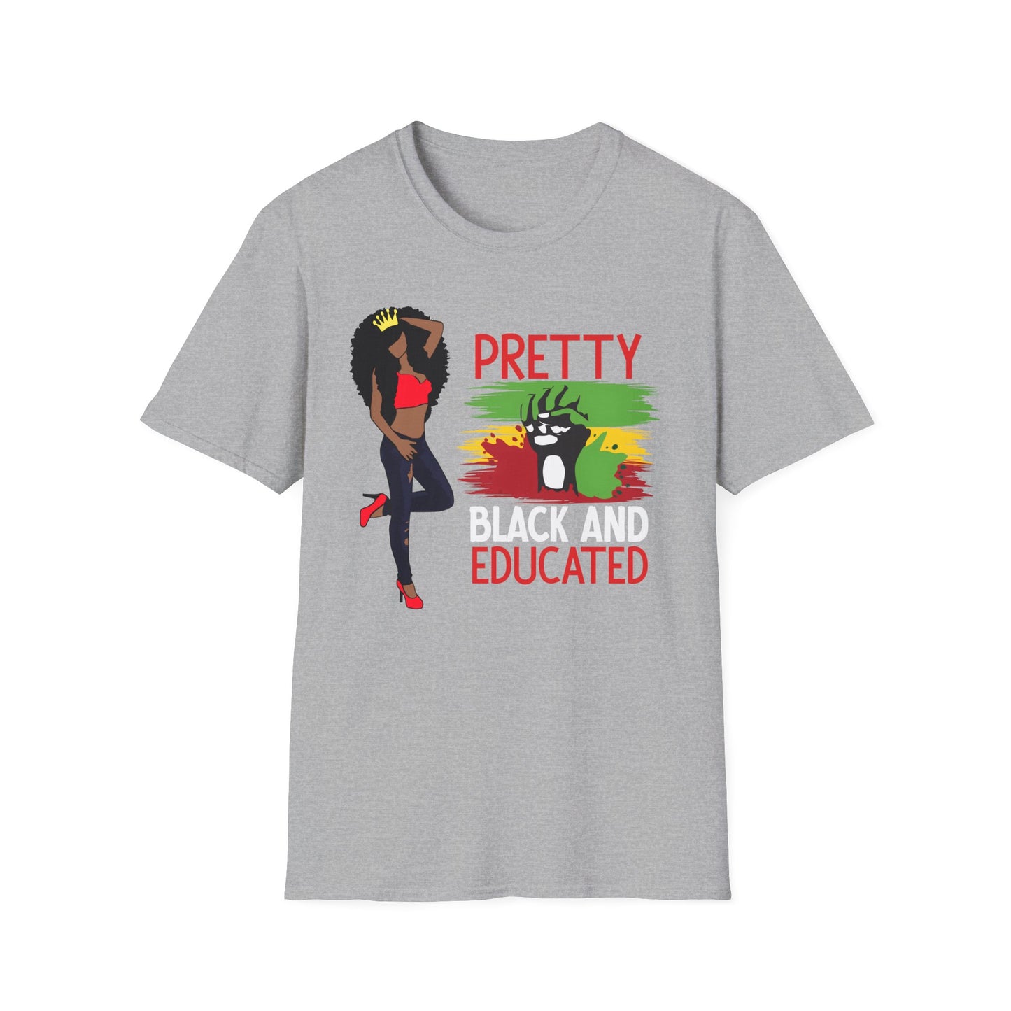 Pretty Black and Educated Black Girl Magic Unisex Softstyle T-Shirt