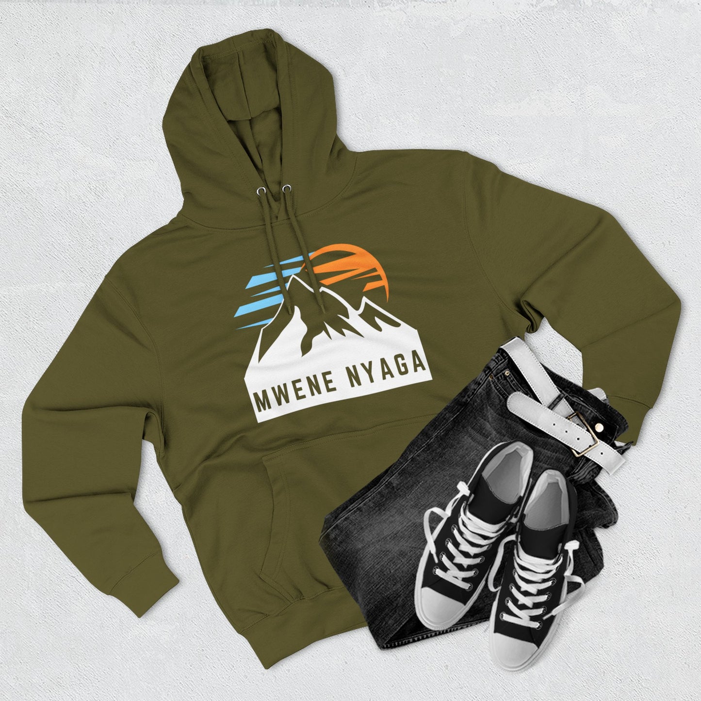 Mountain Sunset Three-Panel Fleece Hoodie - MWENE NYAGA