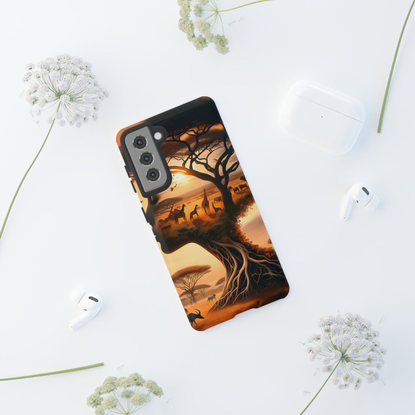 Mother Earth Phone Case – Wildlife Tree Art Design, Nature-Inspired Protective Cover, Eco-Friendly Gift