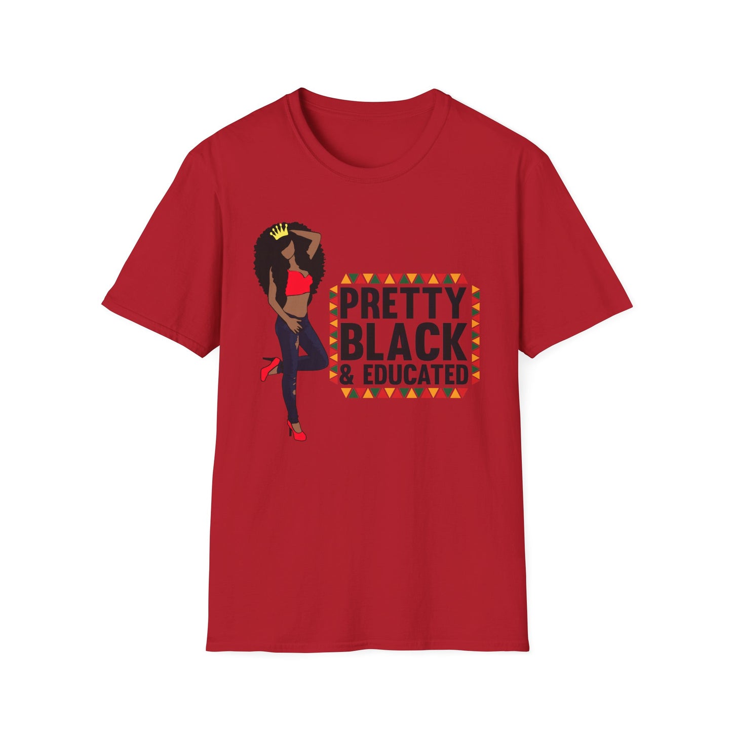 Pretty Black and Educated Black Queen Softstyle T-Shirt