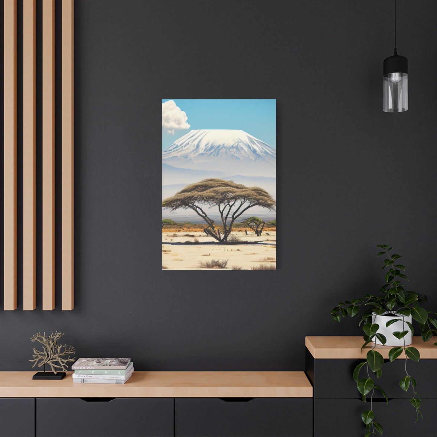 Mount Kilimanjaro Canvas Wall Art, Landscape Print, Nature Decor, Home Office Artwork, Mountain Landscape