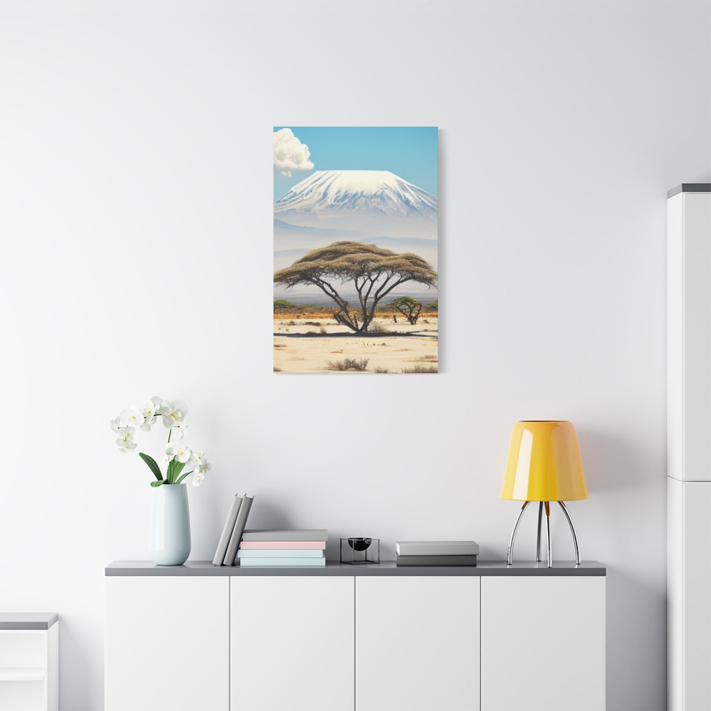 Mount Kilimanjaro Canvas Wall Art, Landscape Print, Nature Decor, Home Office Artwork, Mountain Landscape