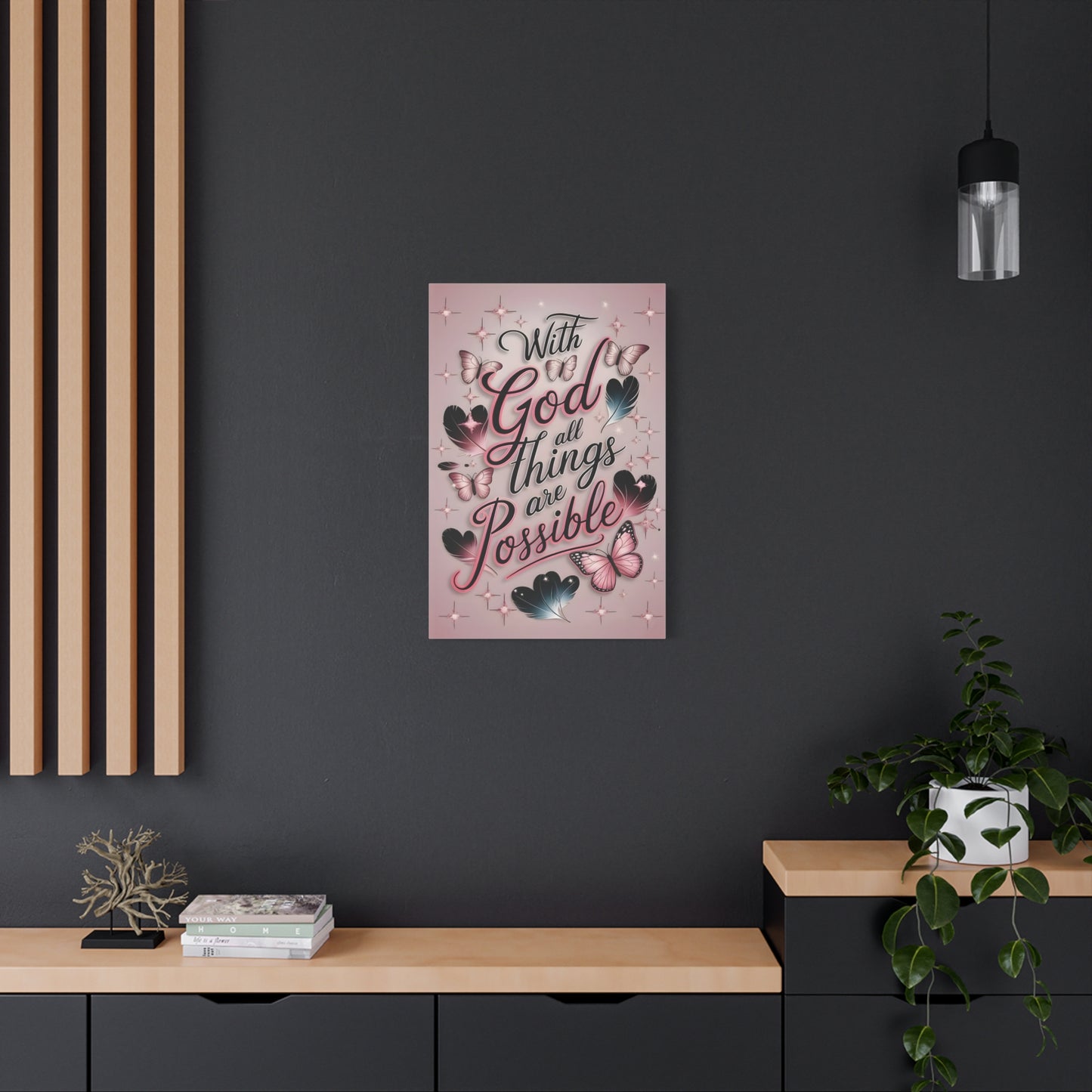 Inspirational Canvas Wall Art, Home Decor, Faith Decor, Motivational Gift, Butterfly Art, Uplifting Quote