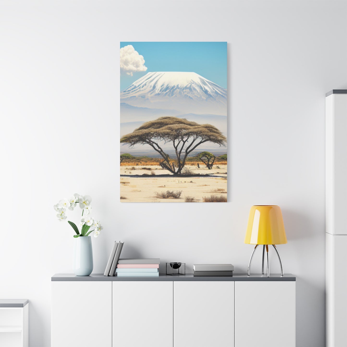 Mount Kilimanjaro Canvas Wall Art, Landscape Print, Nature Decor, Home Office Artwork, Mountain Landscape