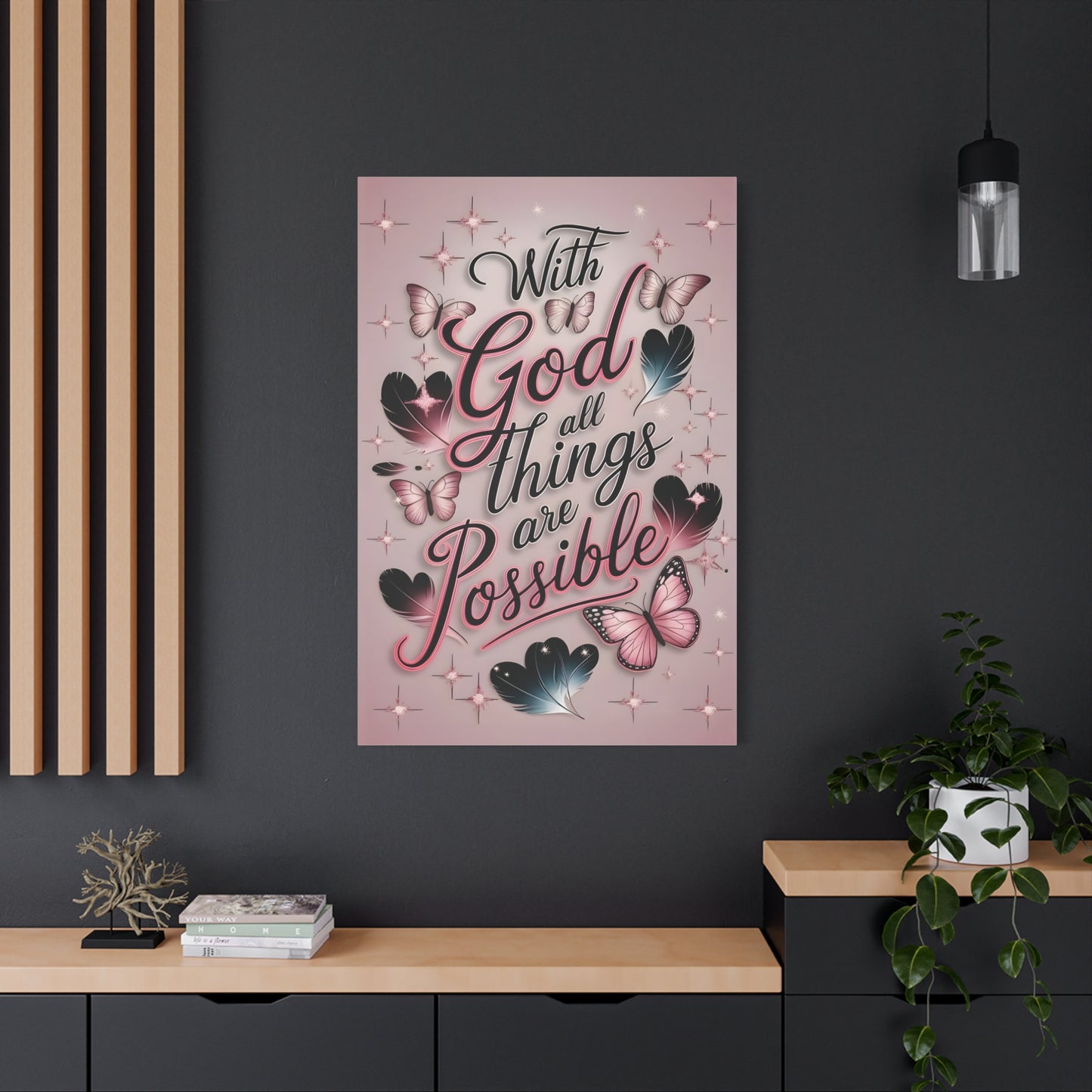 Inspirational Canvas Wall Art, Home Decor, Faith Decor, Motivational Gift, Butterfly Art, Uplifting Quote