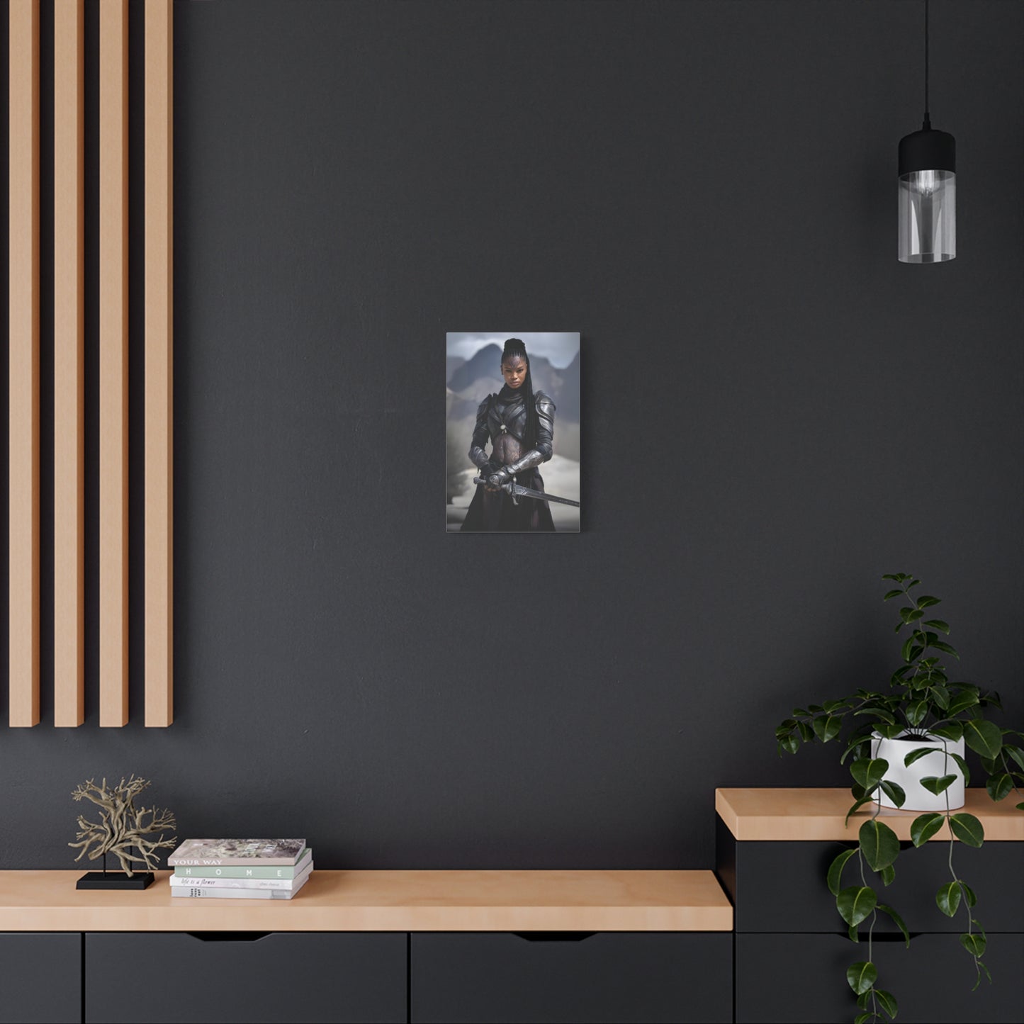 Epic Warrior Art Canvas Print, Fantasy Wall Decor, Unique Home Decor, Gift for Fans, Adventurous Art Piece, Heroic Themed Art
