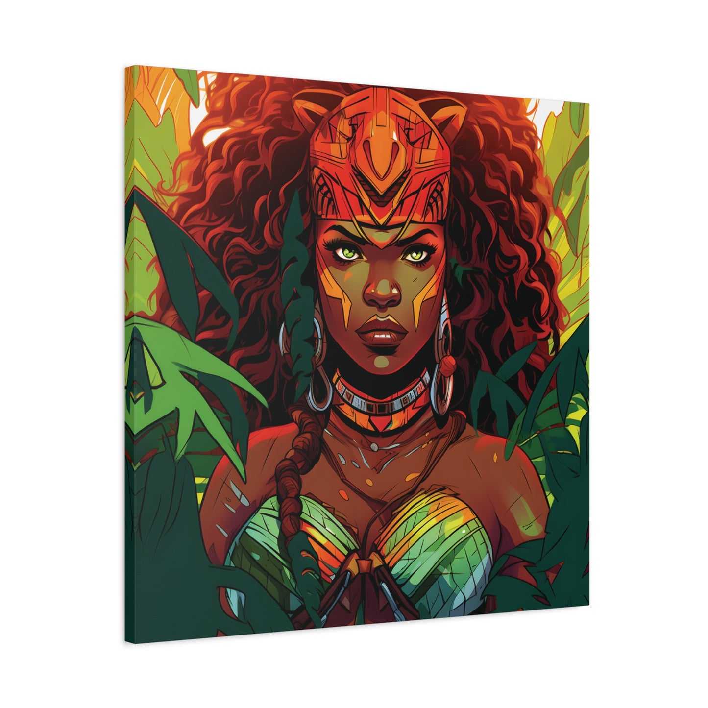 Vibrant Jungle Artwork Canvas, Wall Decor, Home Decoration, Gift for Art Lovers, Boho Aesthetic, Living Room Art