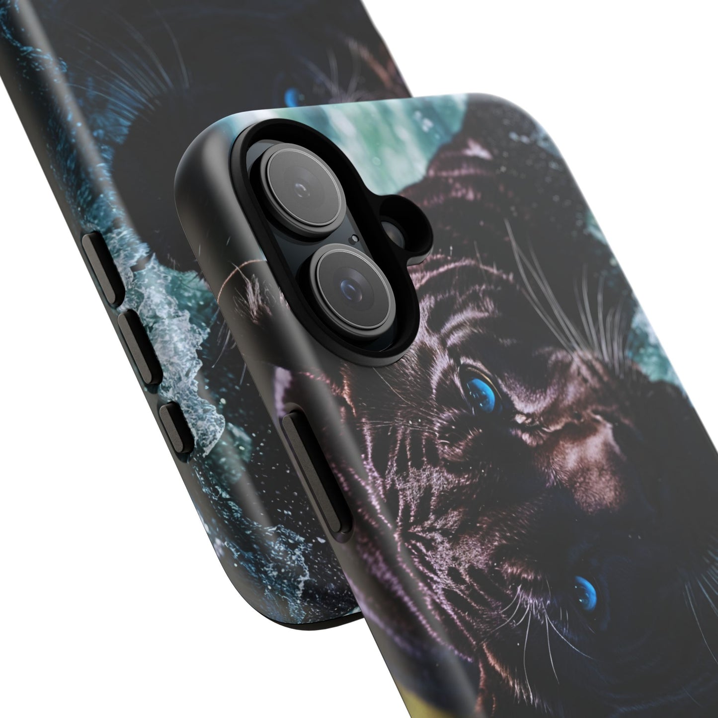 Black Jaguar Phone Case – Majestic Wildlife Design with Water Reflection, Durable Protective Cover