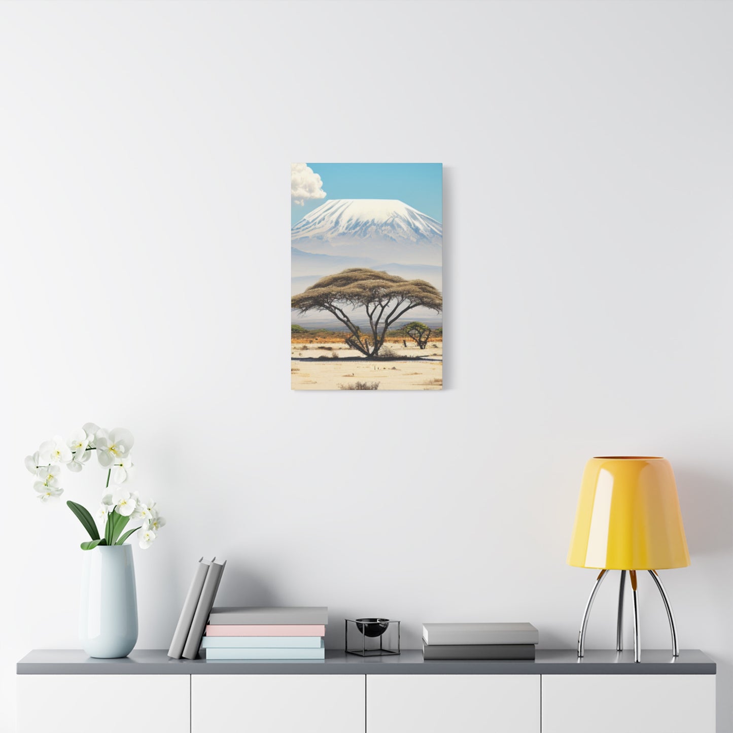 Mount Kilimanjaro Canvas Wall Art, Landscape Print, Nature Decor, Home Office Artwork, Mountain Landscape