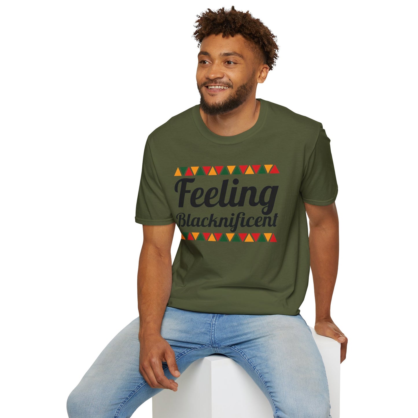 Feeling Blacknificent Afro Unisex Softstyle T-Shirt