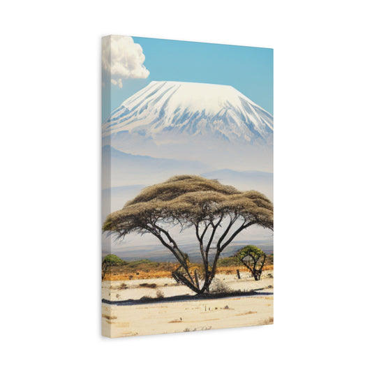 Mount Kilimanjaro Canvas Wall Art, Landscape Print, Nature Decor, Home Office Artwork, Mountain Landscape