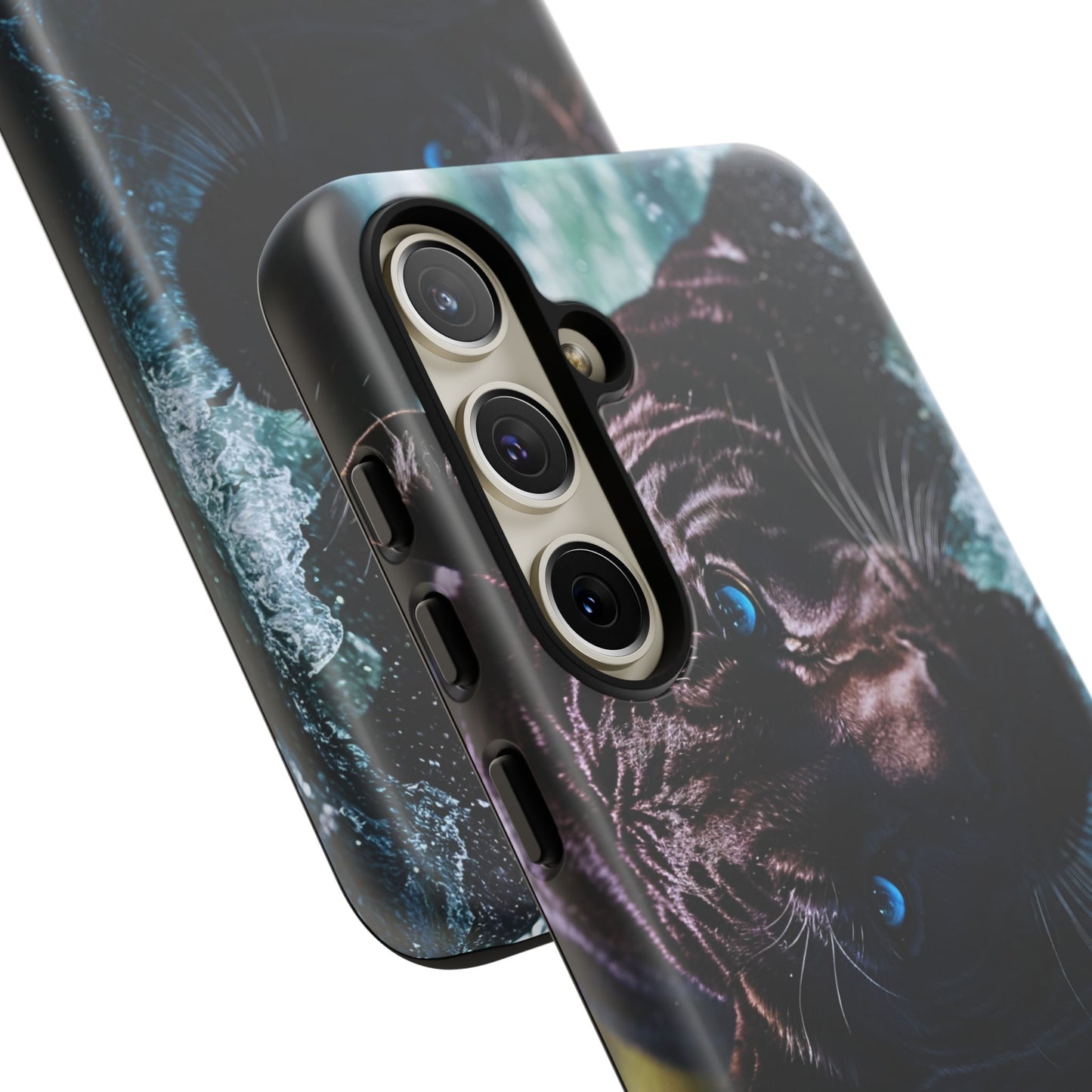 Black Jaguar Phone Case – Majestic Wildlife Design with Water Reflection, Durable Protective Cover