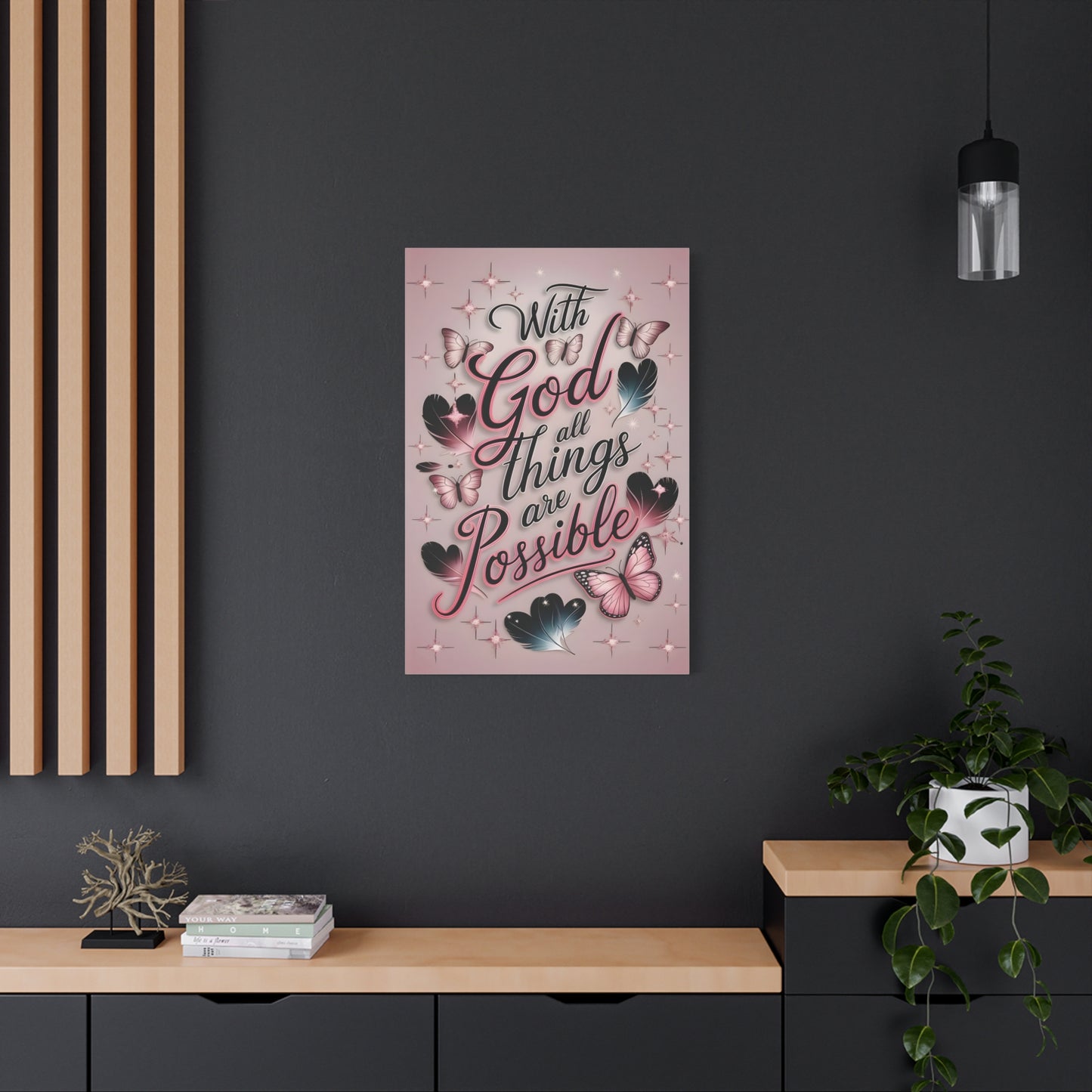 Inspirational Canvas Wall Art, Home Decor, Faith Decor, Motivational Gift, Butterfly Art, Uplifting Quote