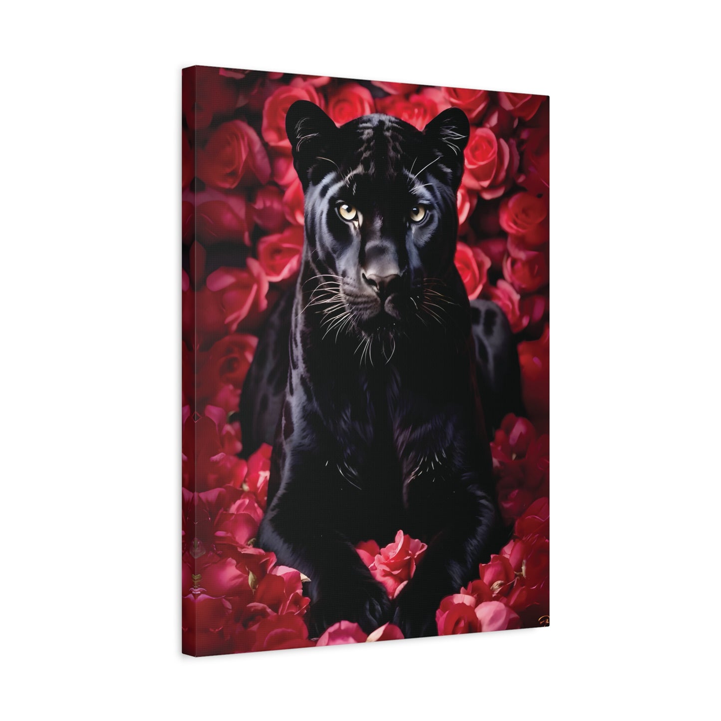 Black Panther Rose Art Canvas, Wall Decor for Animal Lovers, Unique Home Decor, Gift for Her, Nature Lover Wall Art, Floral Canvas Print
