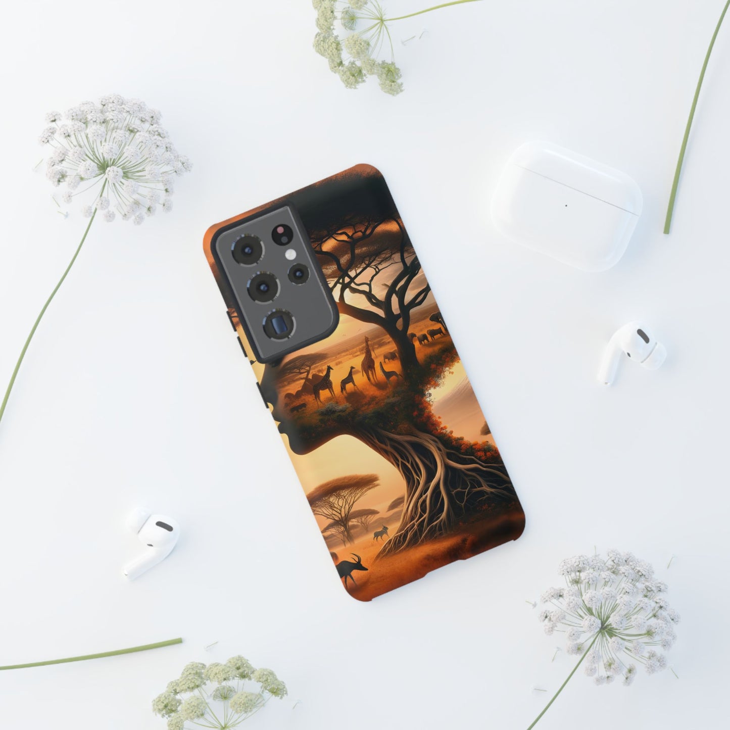 Mother Earth Phone Case – Wildlife Tree Art Design, Nature-Inspired Protective Cover, Eco-Friendly Gift