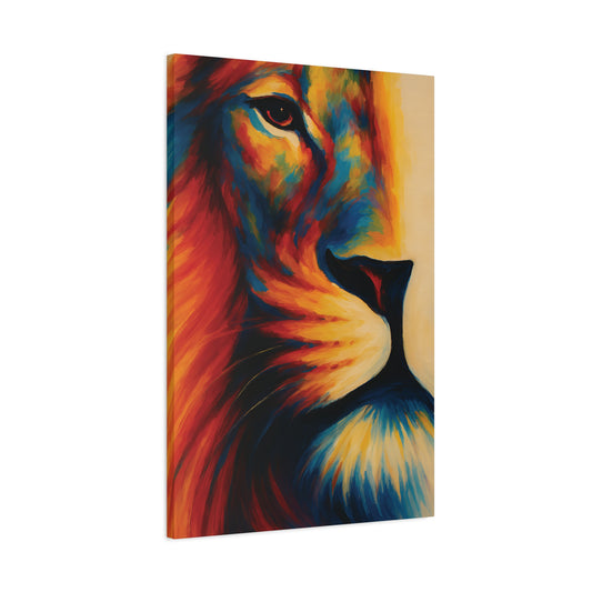 Vibrant Lion Canvas Wall Art | Colorful Roaring Lion Print, Jungle Decor, Animal Lover Gift, Living Room Artwork, Motivational Wall Decor