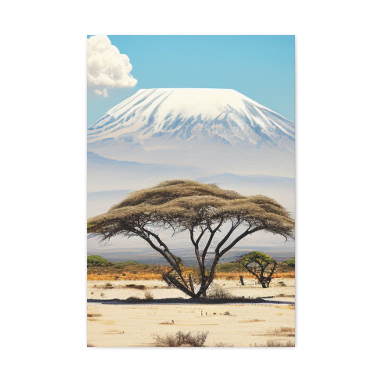 Mount Kilimanjaro Canvas Wall Art, Landscape Print, Nature Decor, Home Office Artwork, Mountain Landscape