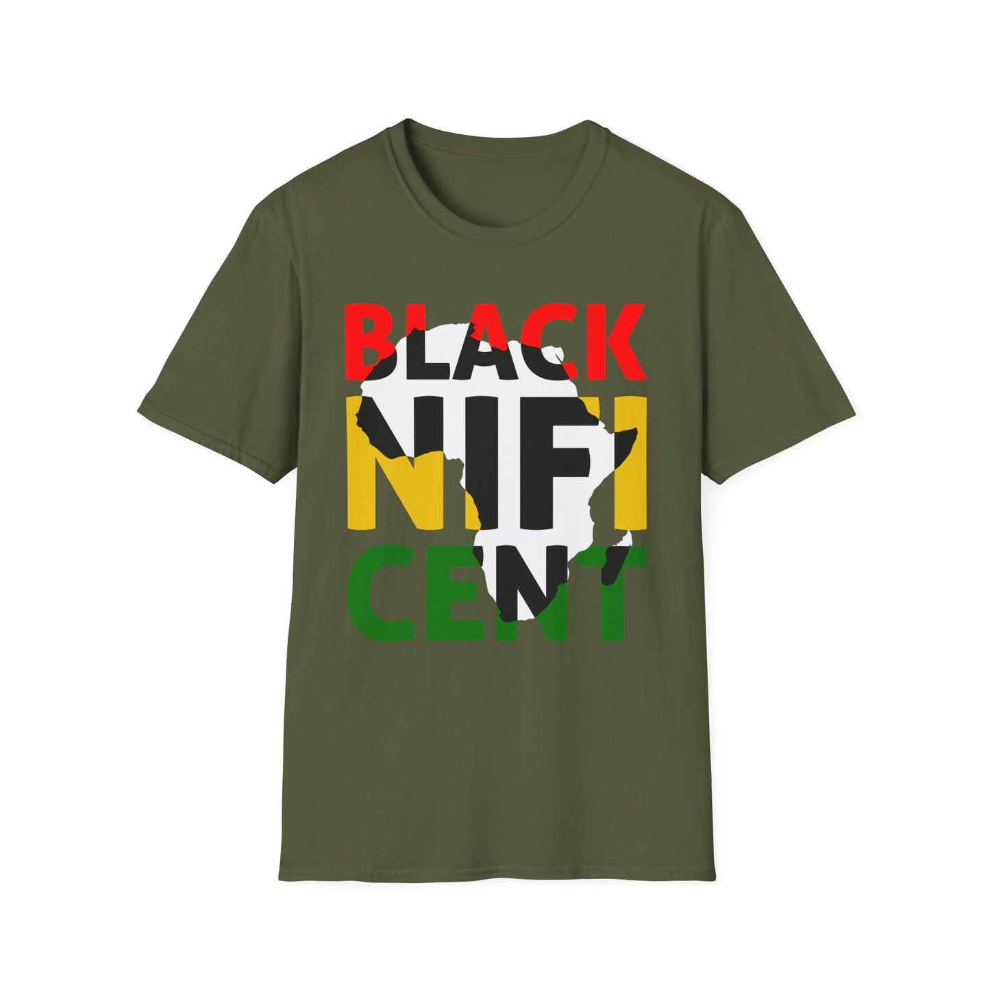 Blacknificent African Map Unisex Softstyle T-Shirt