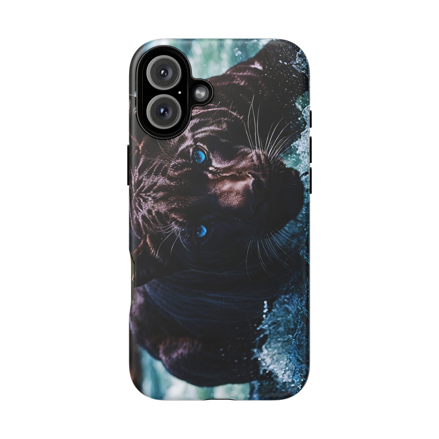 Black Jaguar Phone Case – Majestic Wildlife Design with Water Reflection, Durable Protective Cover