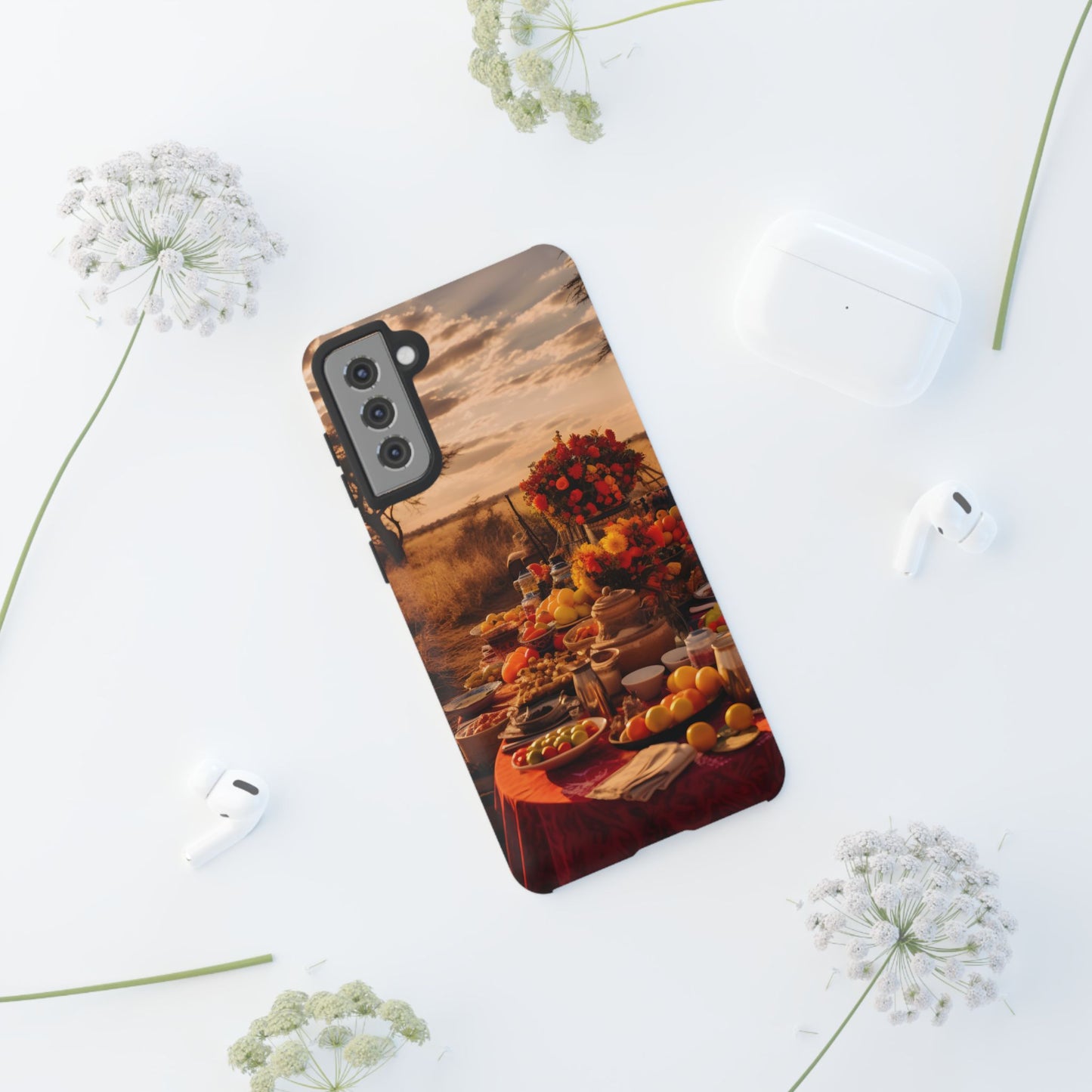 Jungle Picnic Phone Case – Vibrant Food & Fruit Feast Design, Nature-Inspired Protective Cover