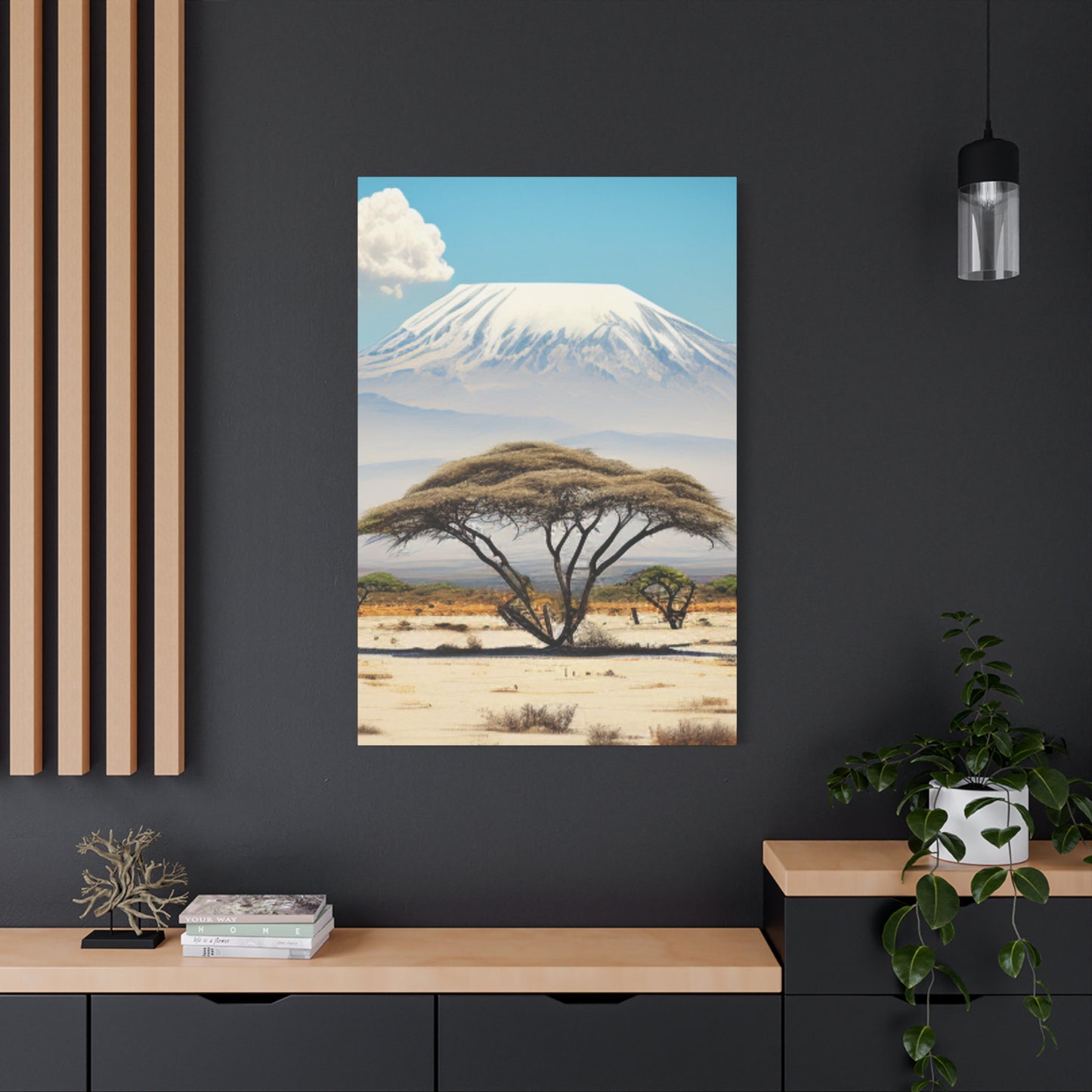 Mount Kilimanjaro Canvas Wall Art, Landscape Print, Nature Decor, Home Office Artwork, Mountain Landscape