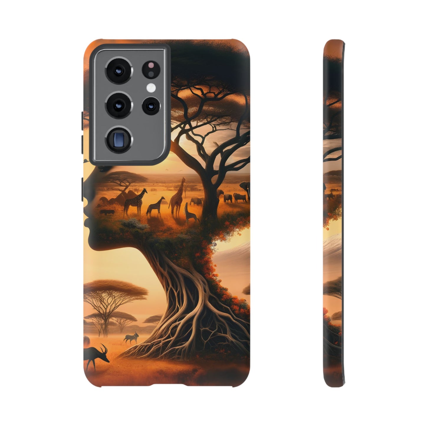 Mother Earth Phone Case – Wildlife Tree Art Design, Nature-Inspired Protective Cover, Eco-Friendly Gift