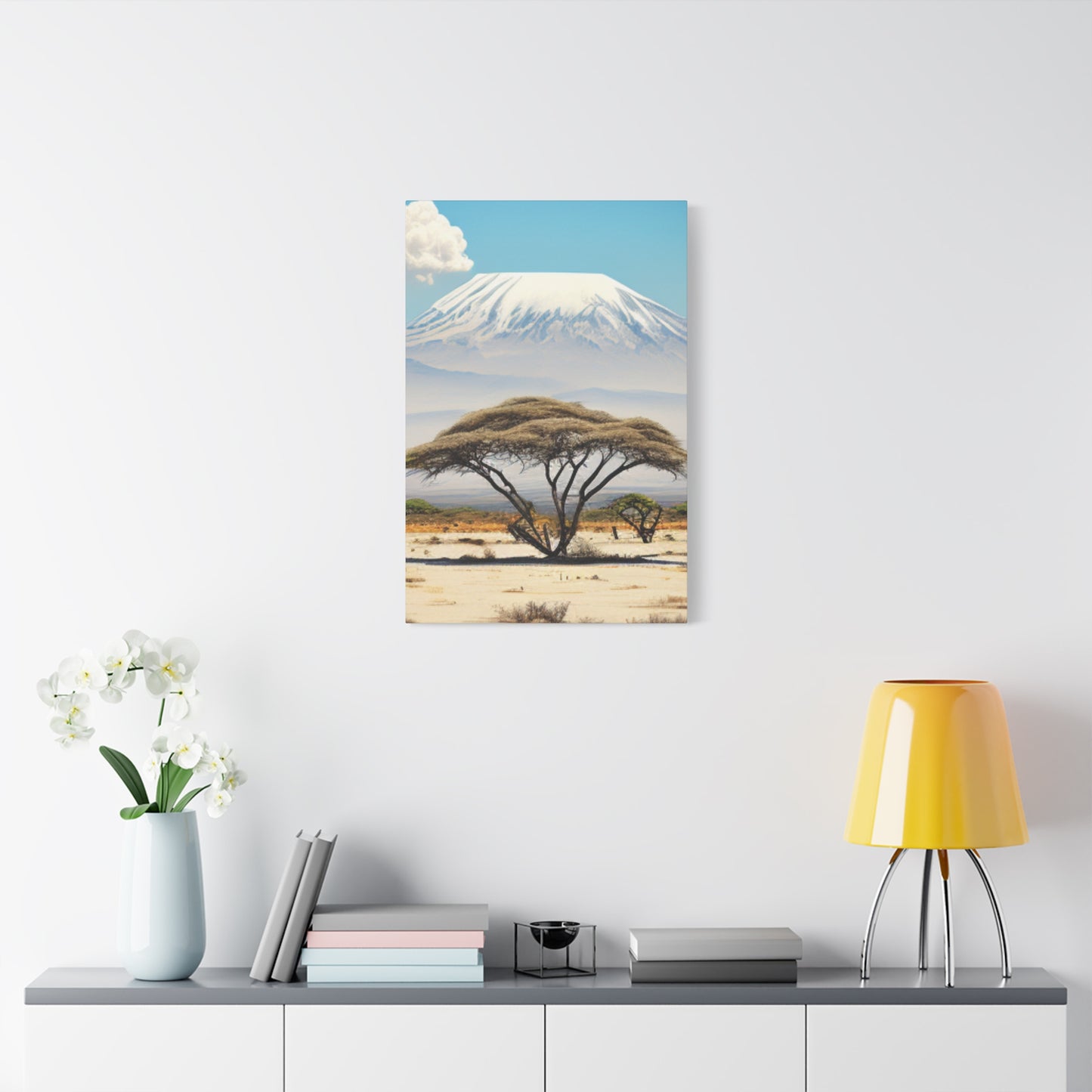 Mount Kilimanjaro Canvas Wall Art, Landscape Print, Nature Decor, Home Office Artwork, Mountain Landscape