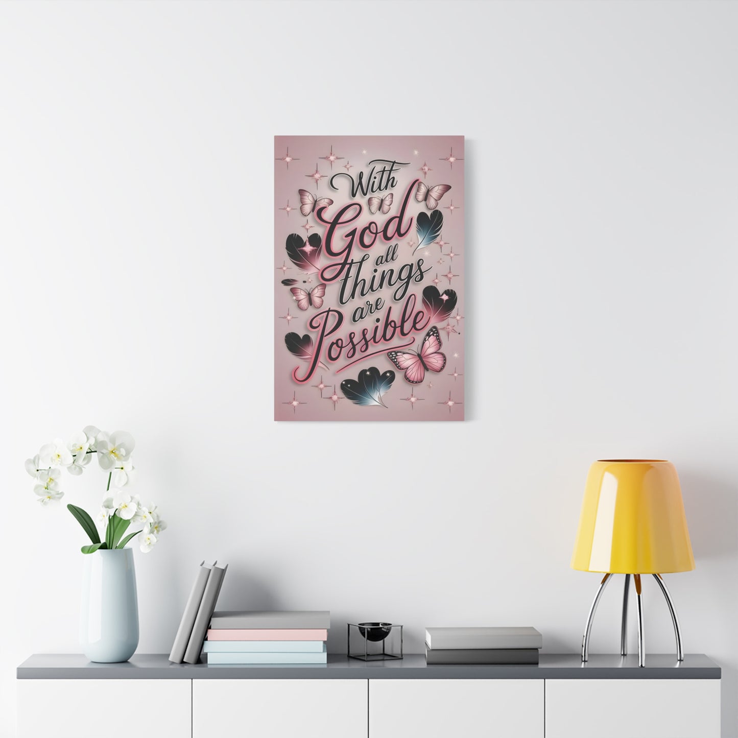 Inspirational Canvas Wall Art, Home Decor, Faith Decor, Motivational Gift, Butterfly Art, Uplifting Quote
