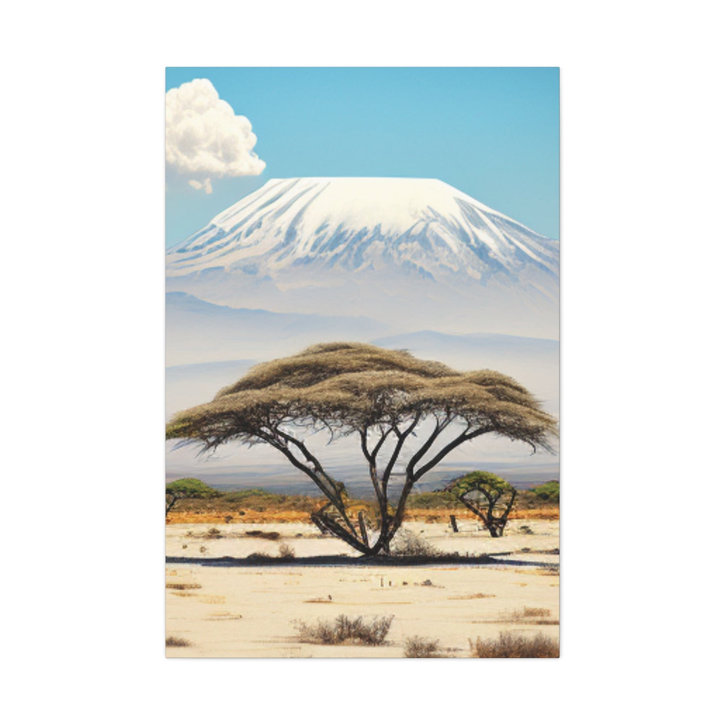 Mount Kilimanjaro Canvas Wall Art, Landscape Print, Nature Decor, Home Office Artwork, Mountain Landscape