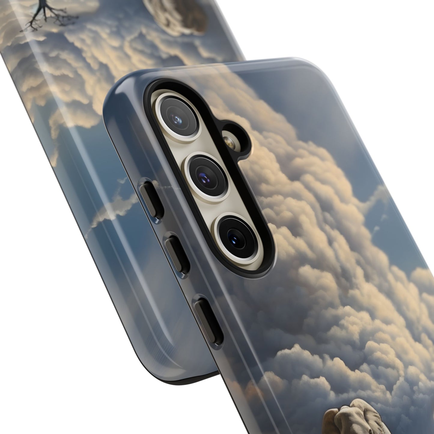 Elephant on Old Road Phone Case – Majestic Wildlife Art with Dramatic Cloud, Nature-Inspired Protective Cover