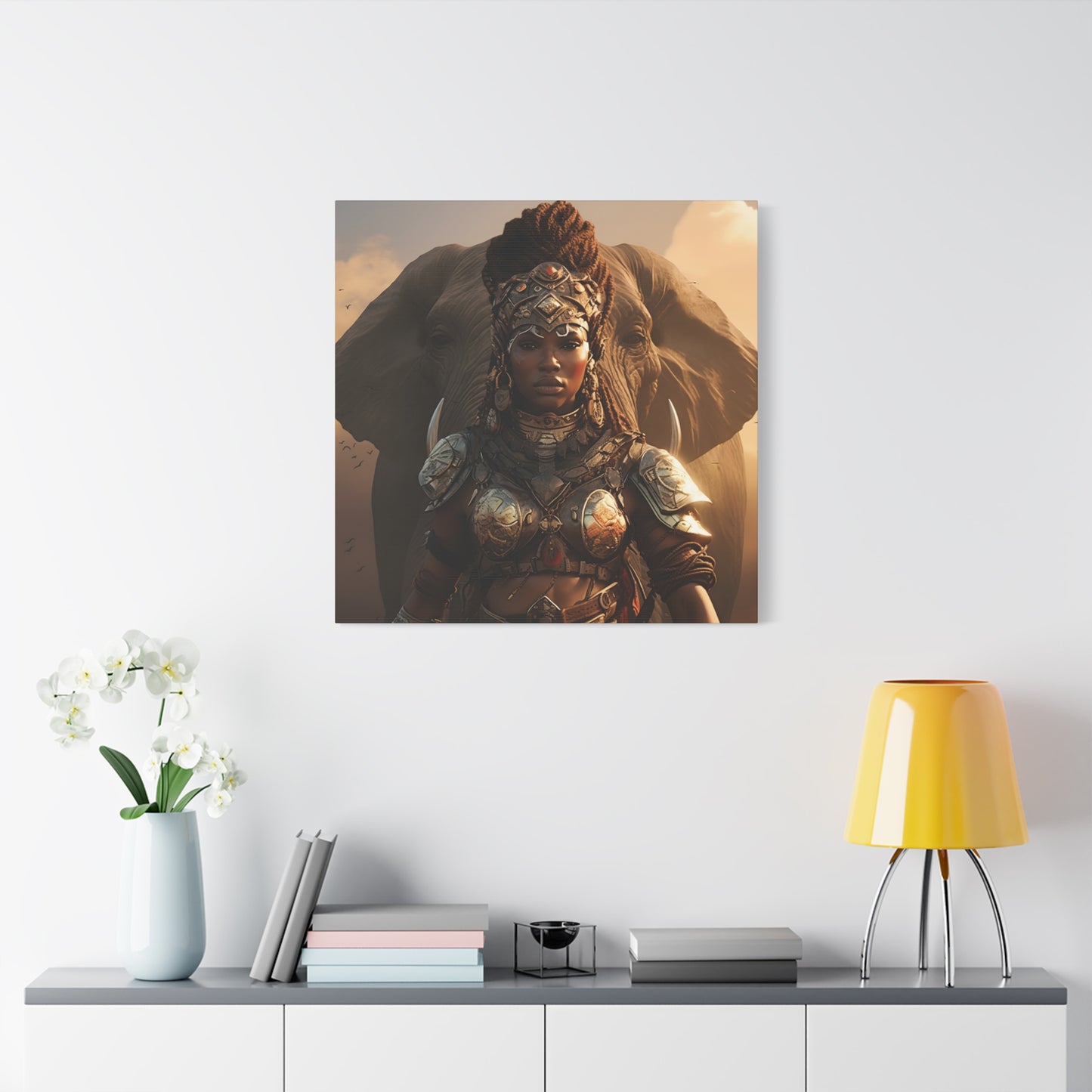 Adventurous Spirit Canvas Wall Art – Powerful Afrocentric Wall Decor, Ethnic Warrior Artwork, Home Decor, Unique Gift, Modern Art Piece, Living Room Decor