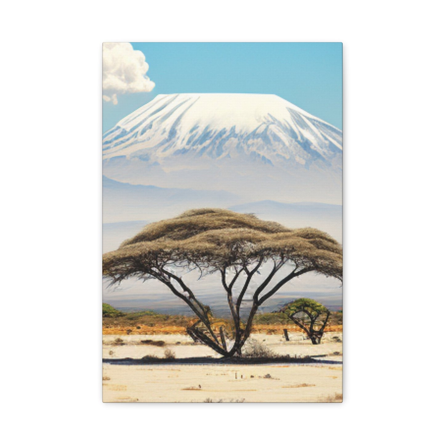 Mount Kilimanjaro Canvas Wall Art, Landscape Print, Nature Decor, Home Office Artwork, Mountain Landscape