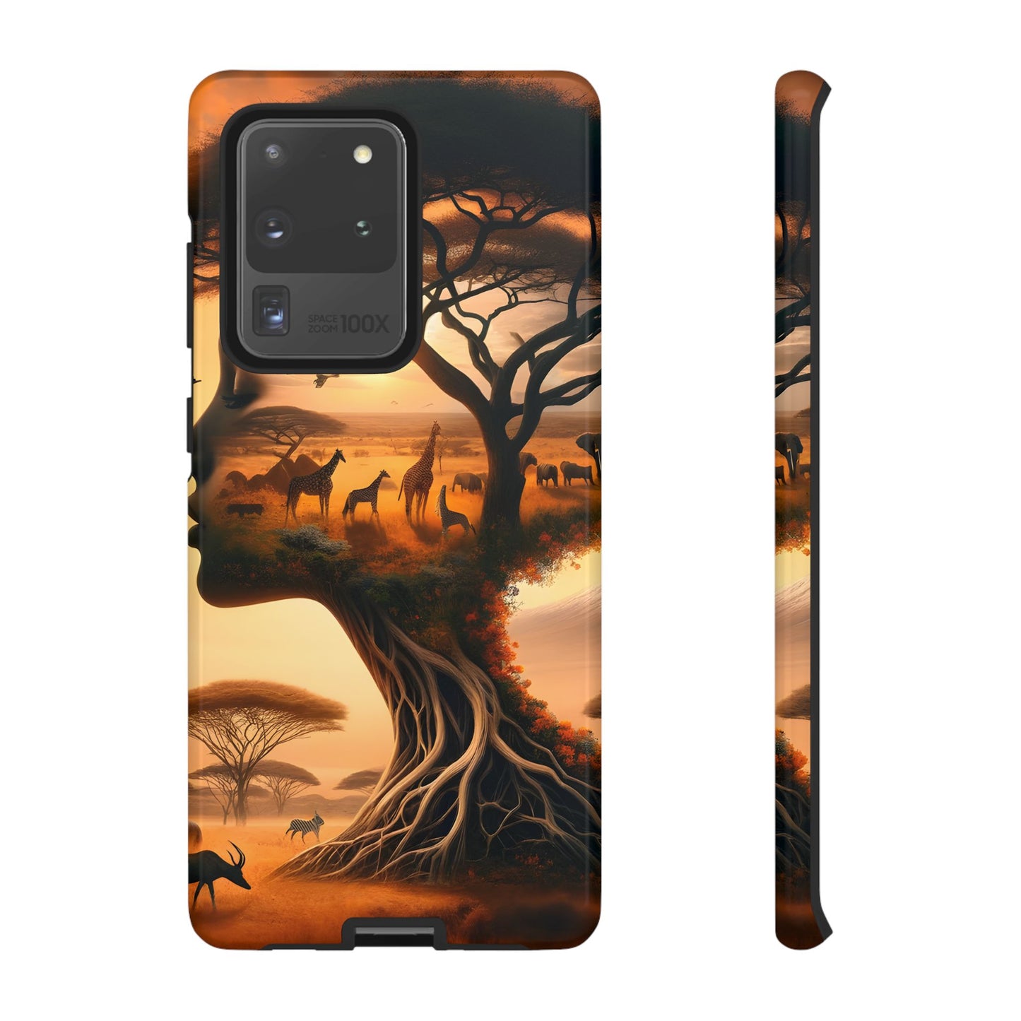 Mother Earth Phone Case – Wildlife Tree Art Design, Nature-Inspired Protective Cover, Eco-Friendly Gift