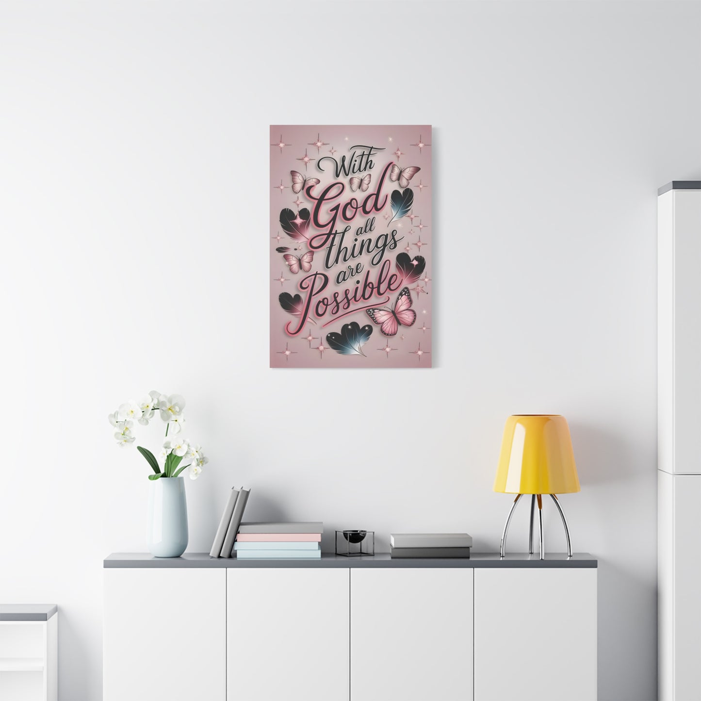 Inspirational Canvas Wall Art, Home Decor, Faith Decor, Motivational Gift, Butterfly Art, Uplifting Quote