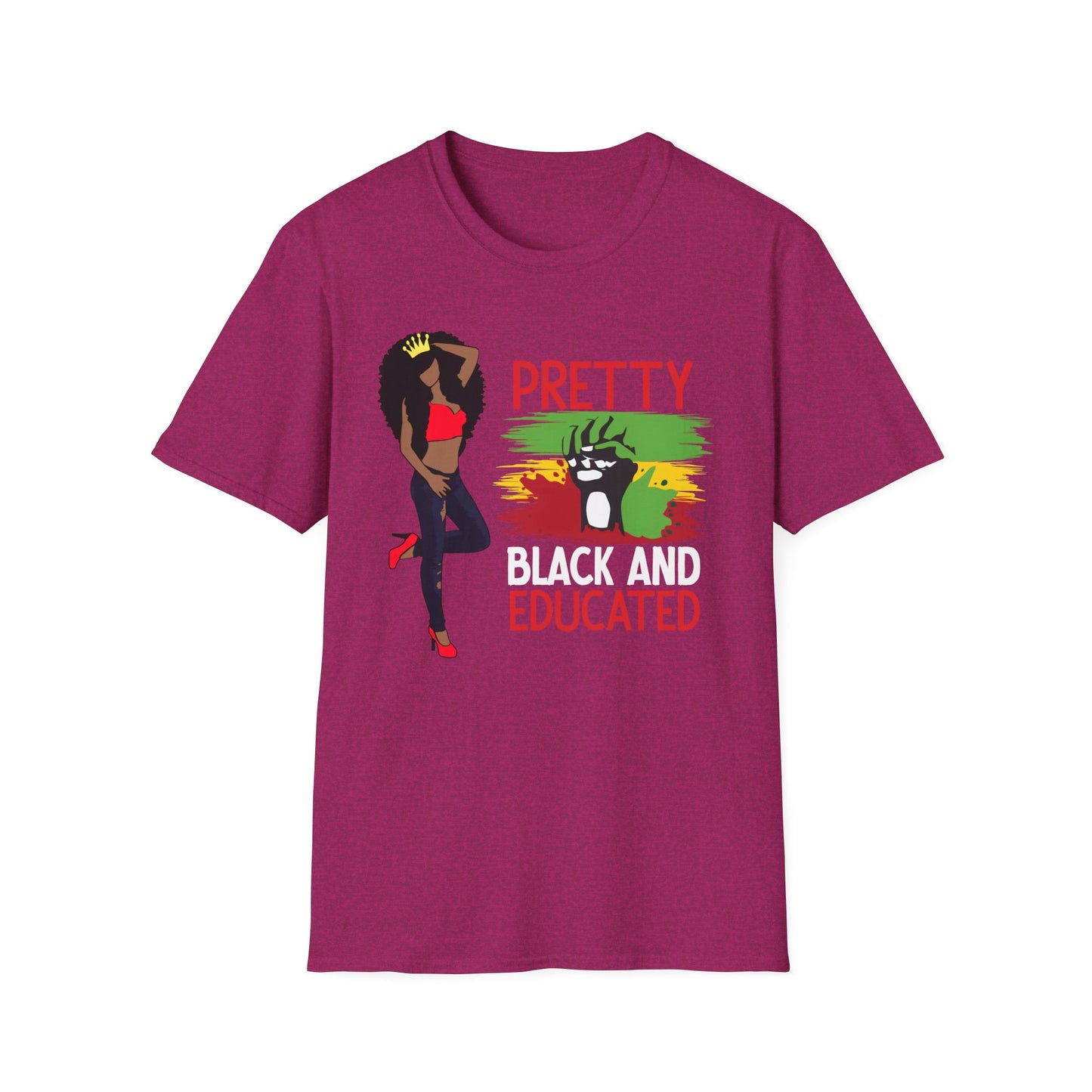 Pretty Black and Educated Black Girl Magic Unisex Softstyle T-Shirt