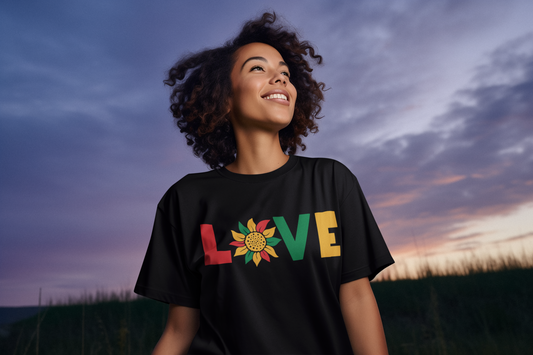 LOVE Black Unisex Softstyle T-Shirt