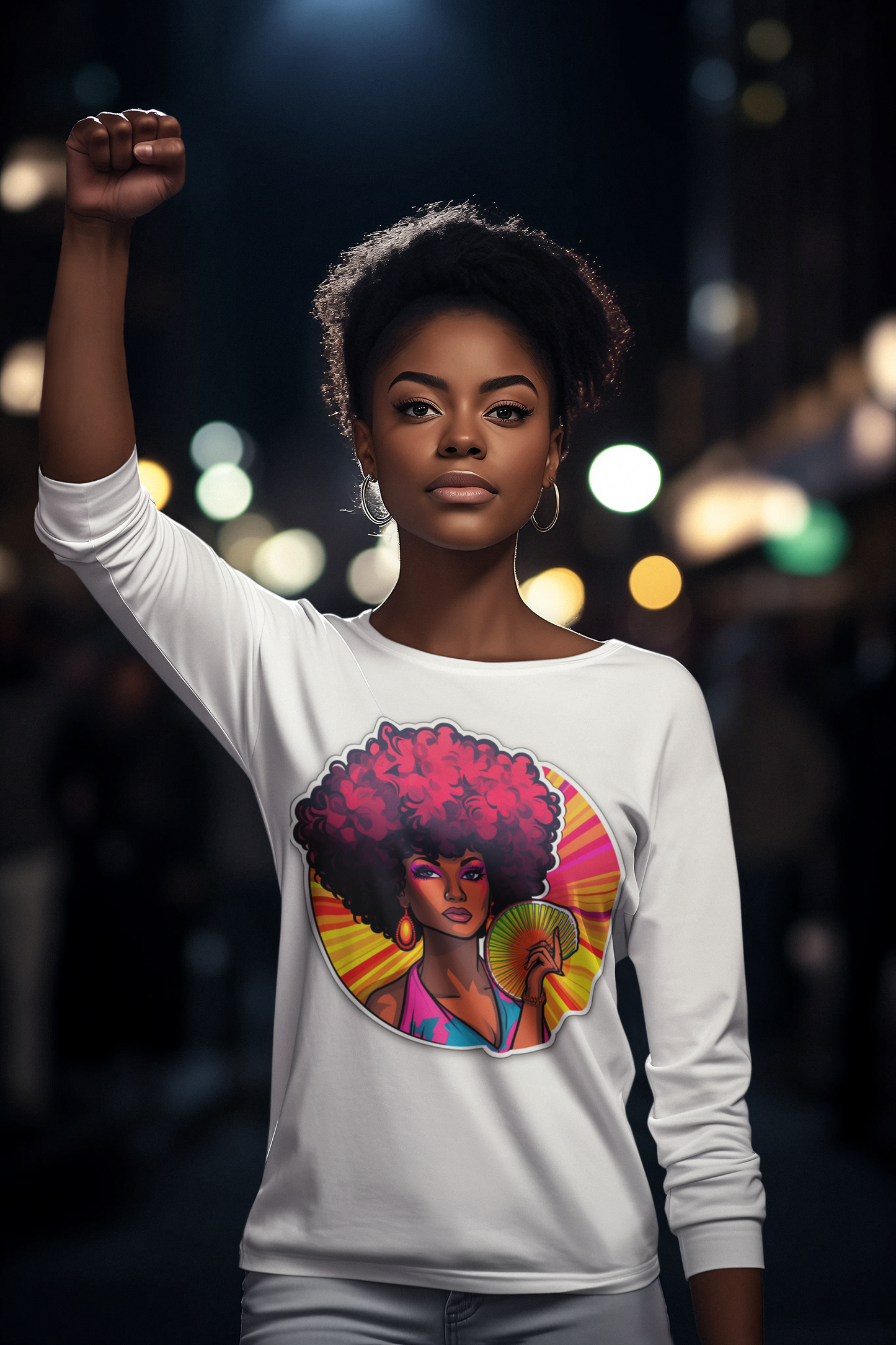 Long Sleeve Afro T-Shirt