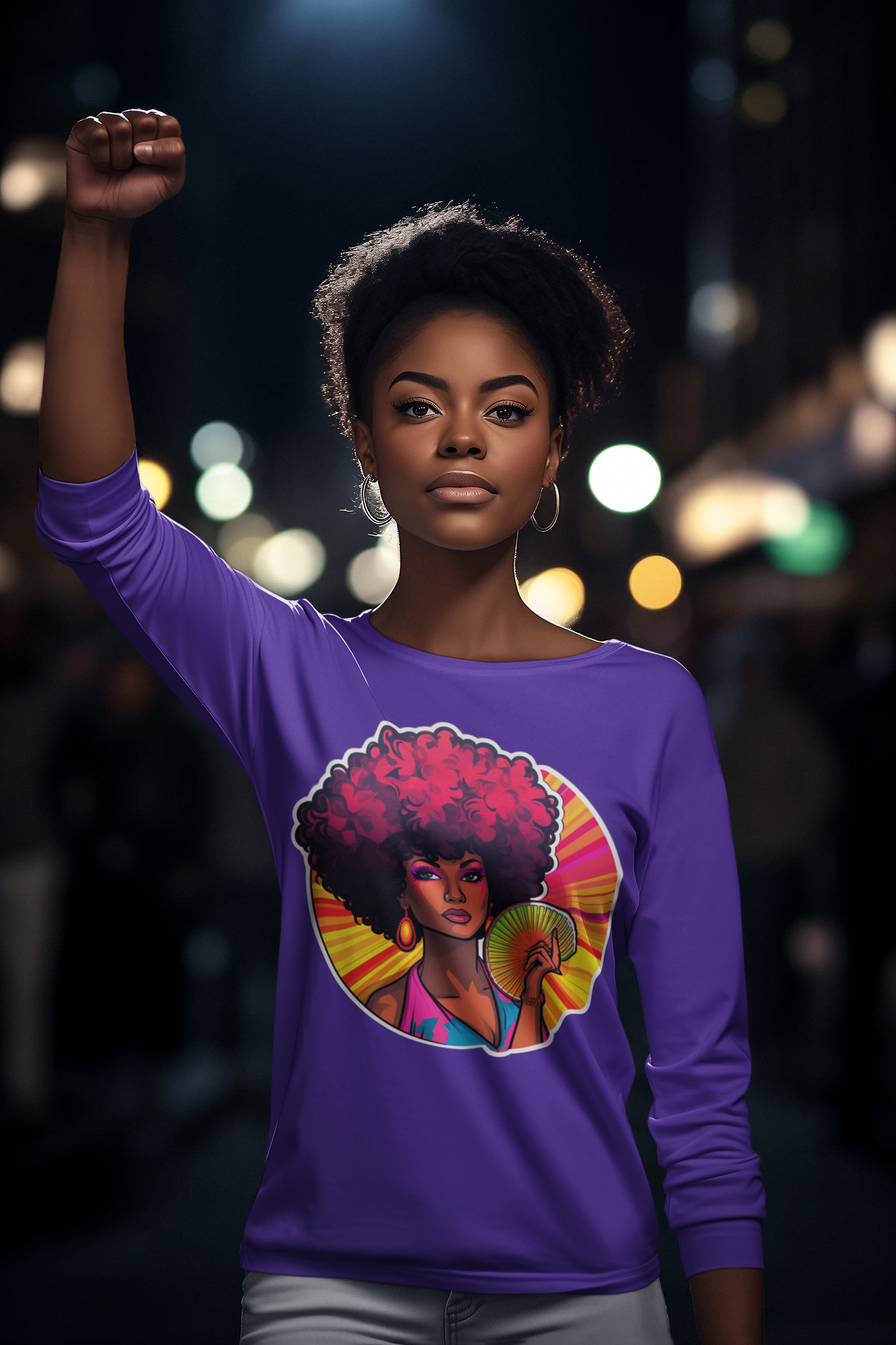 Long Sleeve Afro T-Shirt