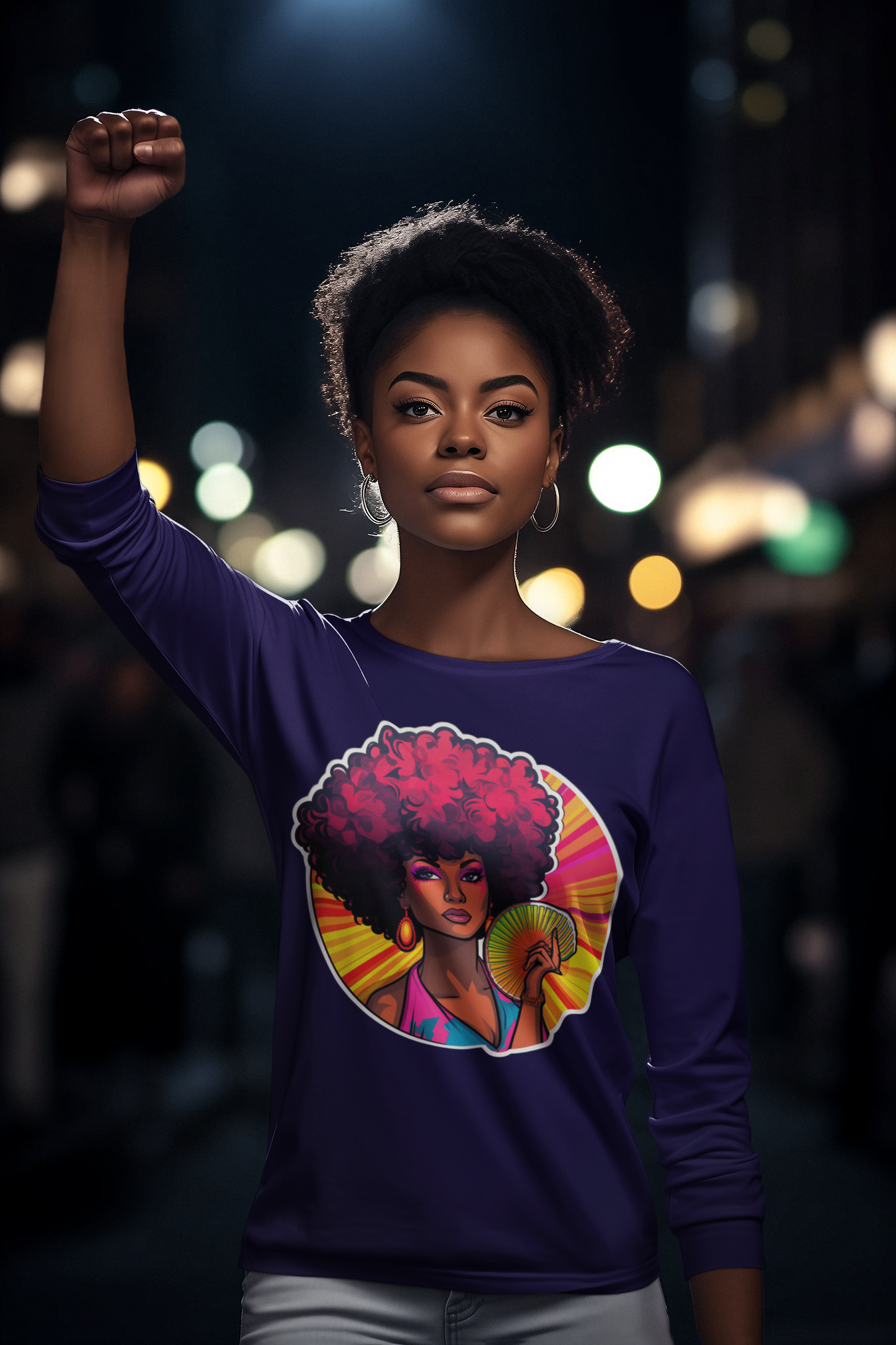 Long Sleeve Afro T-Shirt