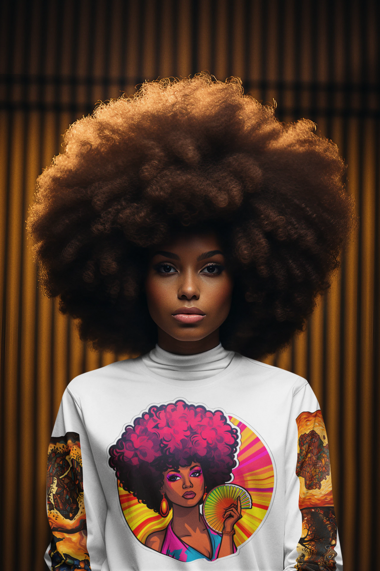 Retro Afro long Sleeve Tee