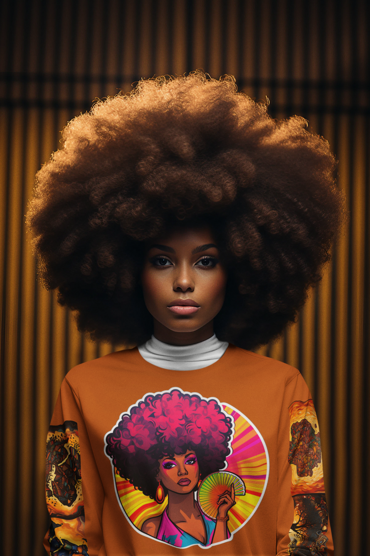 Retro Afro long Sleeve Tee